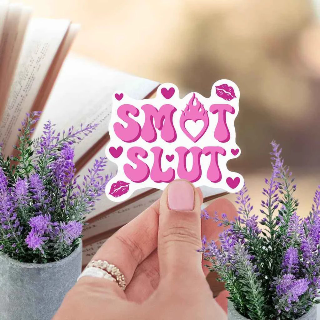 Smut Slut Sticker | Booktok Kindle Sticker | Spicy Book Club Smut Books | Smutty Romance Book Lover | Coquette Style by Marie Gems