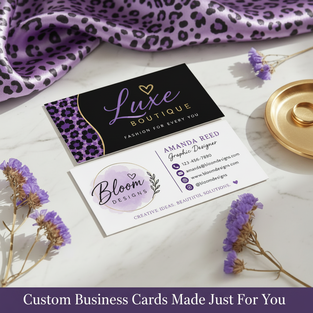 Custom Business Cards By Marie Gems For Brand Identity, Professional Networking, And Memorable First Impressions with floral and elegant designs.