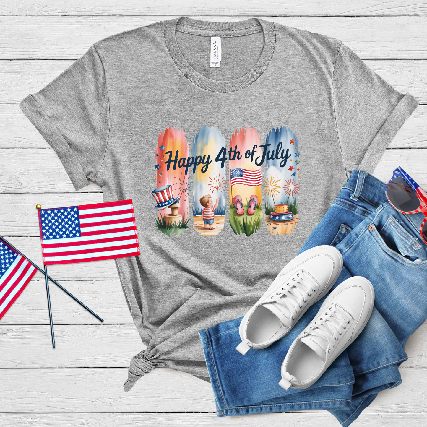 Happy 4th of July Festivities Tee - Patriotic Summer Celebration Shirt