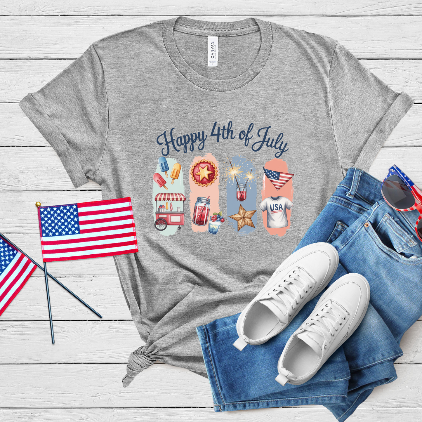 Happy 4th of July Summer Treats Tee - Patriotic Festival & Americana Shirt