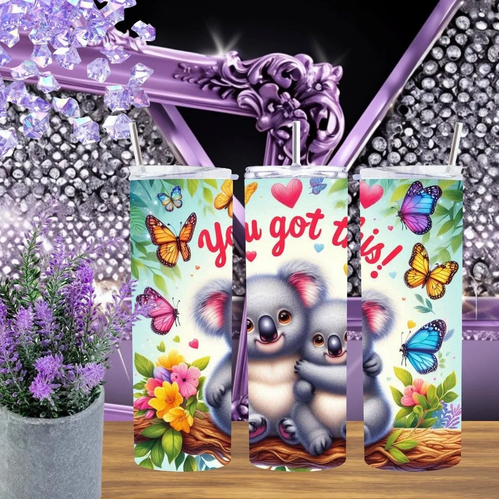 You Got This Koala 20oz Tumbler Handmade Inspirational Stainless Steel Cup Gift For Koala Lovers by Marie Gems