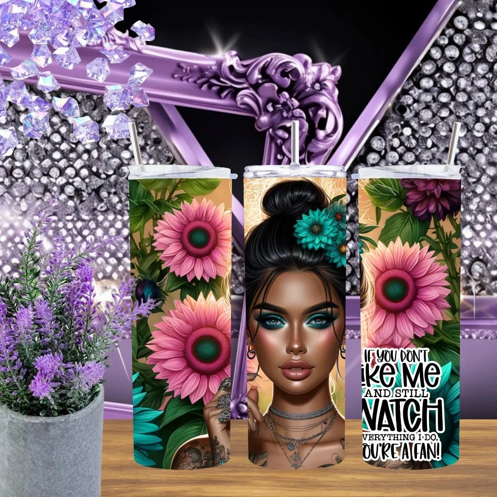 Sassy Sunflower 20oz Tumbler Handmade Stainless Steel Cup Youre a Fan Gift for Her Floral Aesthetic Drinkware by Marie Gems