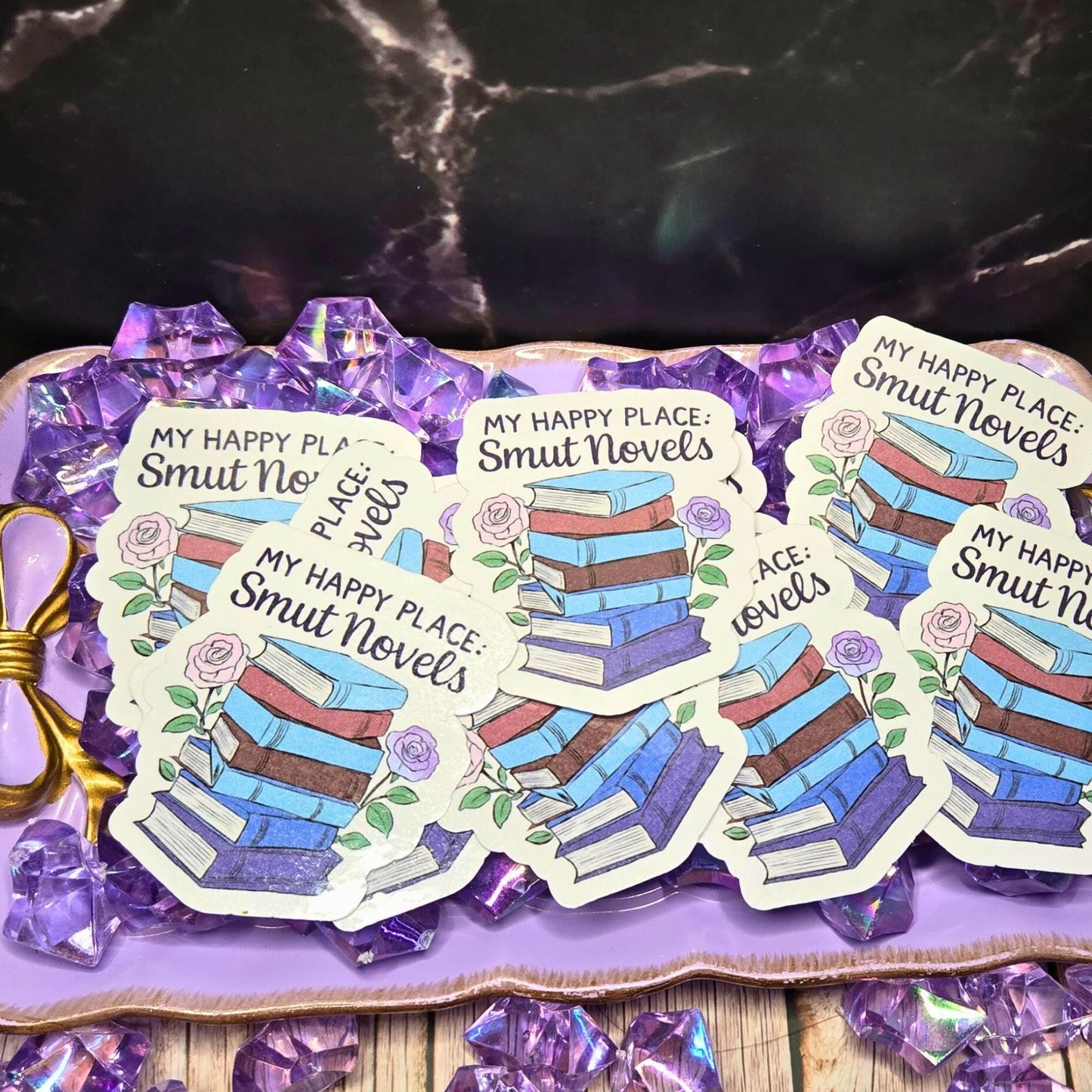 Smut Novels Sticker: My Happy Place Book Lover Decal