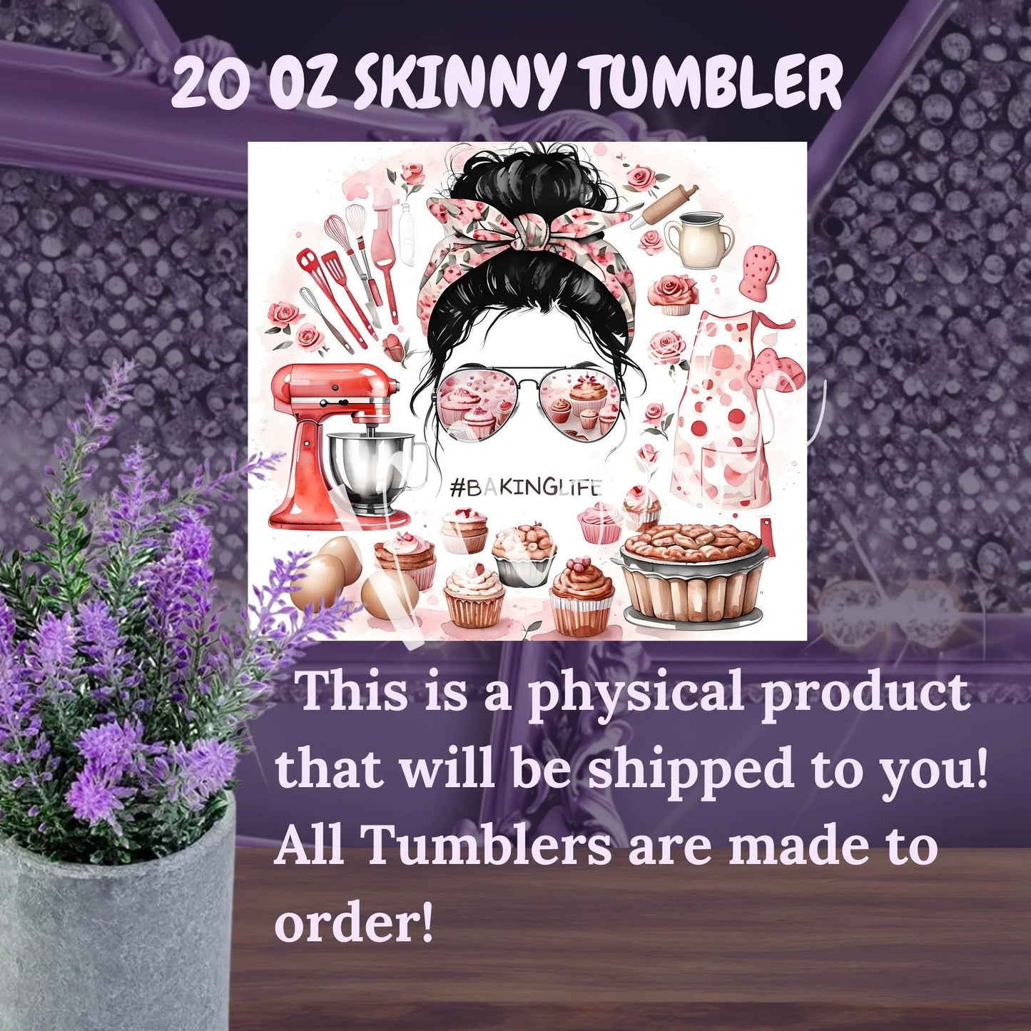 BakingLife 20 oz Stainless Steel Tumbler - Perfect Gift for Bakers!