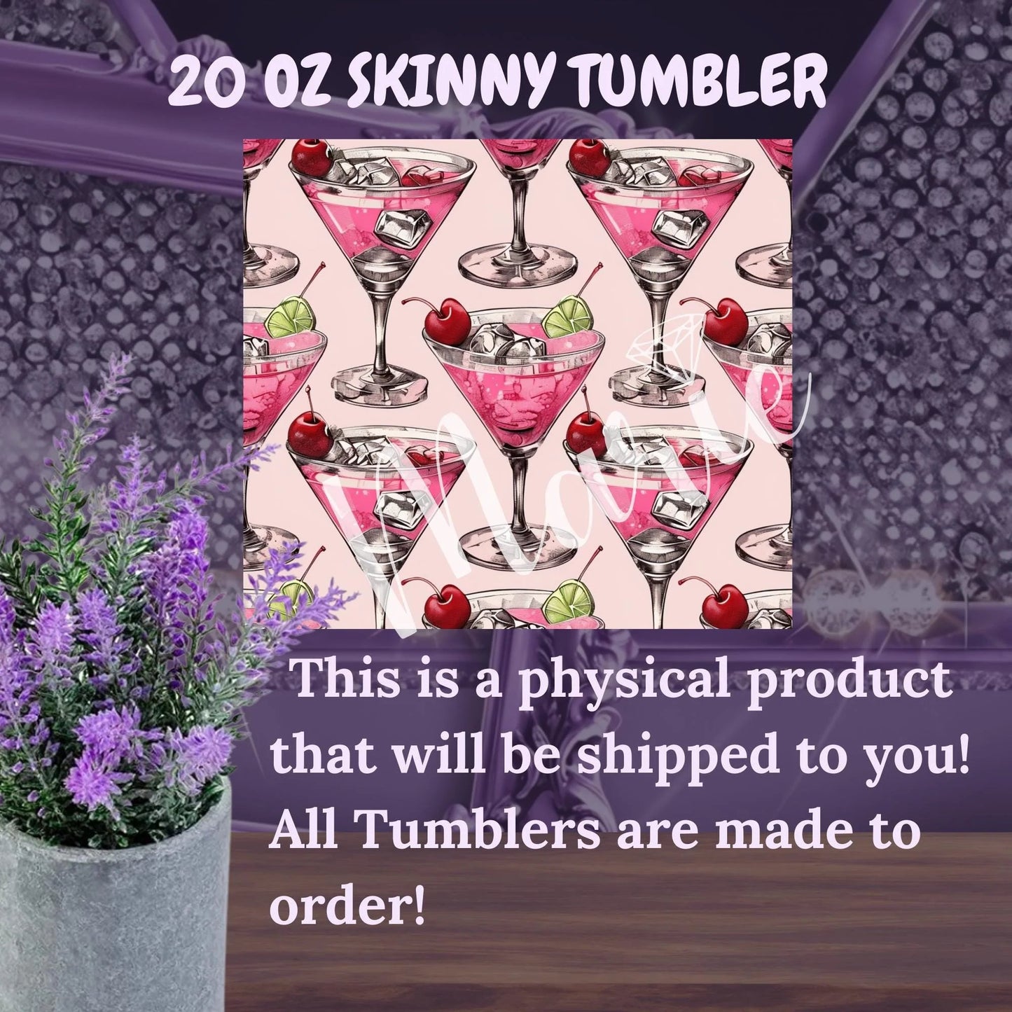 Cheers to Style: Pink Martini Pattern 20 oz Tumbler - Sip in Sweet Sophistication
