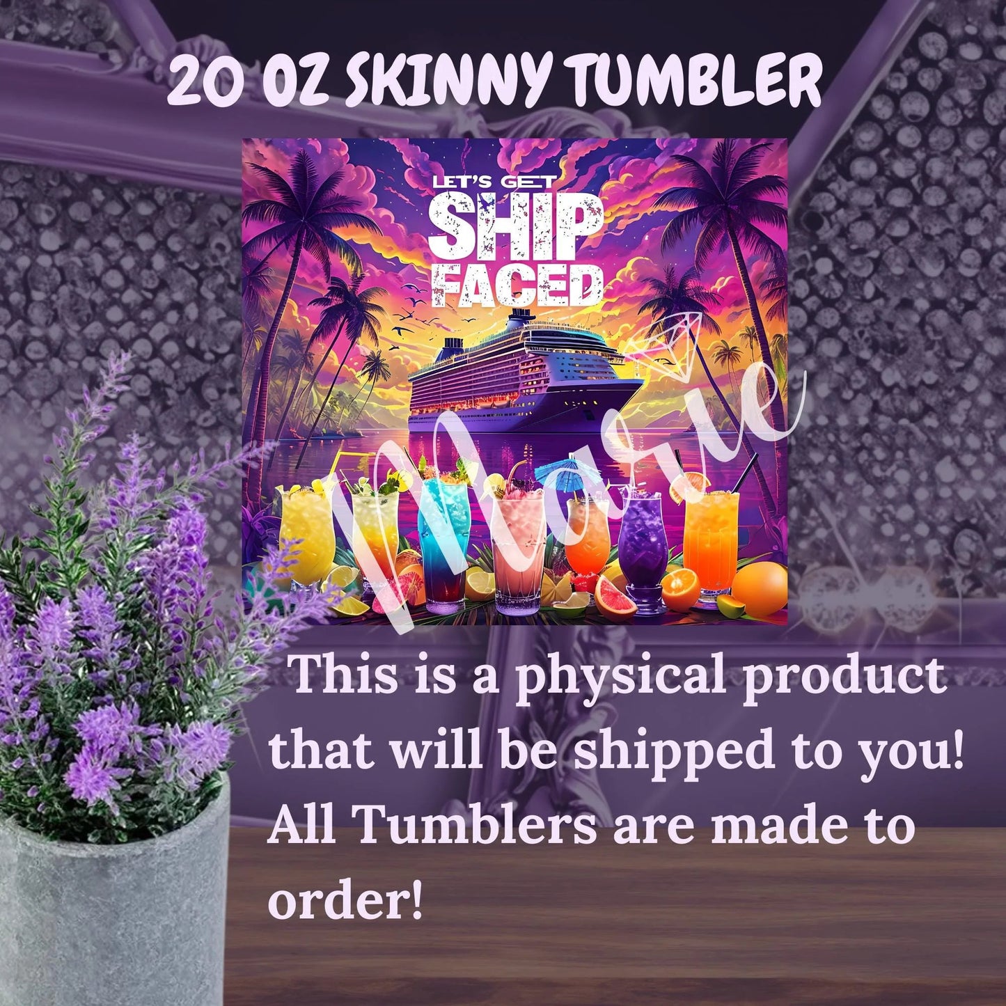 Let's Get Ship Faced 20 oz Stainless Steel Tumbler for Cruise Lovers - Fun Nautical Drinkware