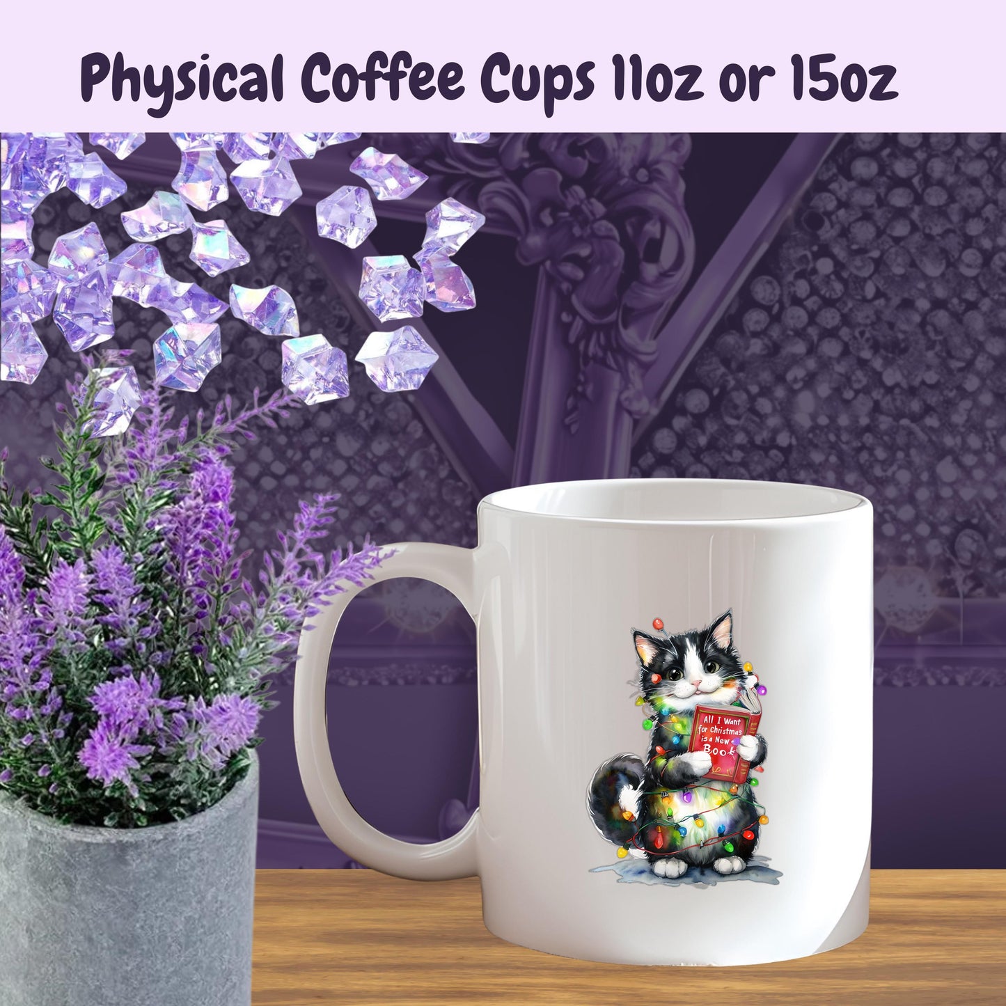 Book Lover Christmas Mug – All I Want for Christmas Is a New Book – Holiday Gift for Readers, Cozy Bookish Coffee Cup