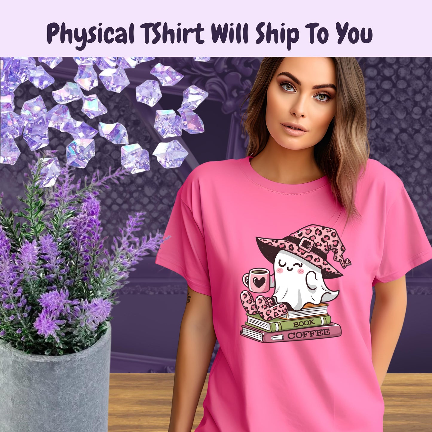 Cute Halloween Coffee Shirt, Spooky Ghost Reading Tee, Vintage Style Halloween Shirt, Cozy Ghost, Book Club Shirt