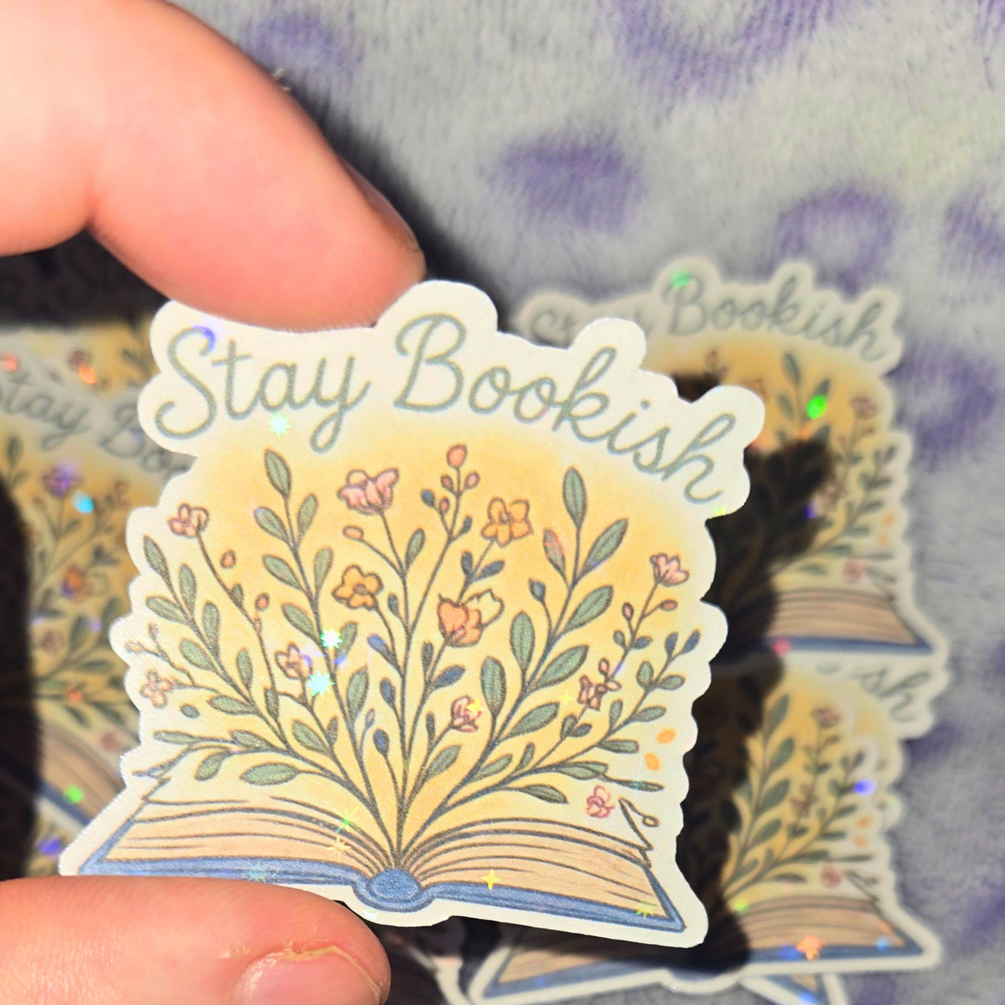 Stay Bookish Floral Open Book Sticker - Durable & Water-Resistant Vinyl Decal for Readers & Book Lovers