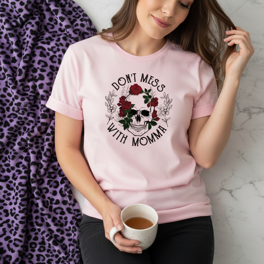 Dont Mess With Momma Shirt shown in a styled product mockup
