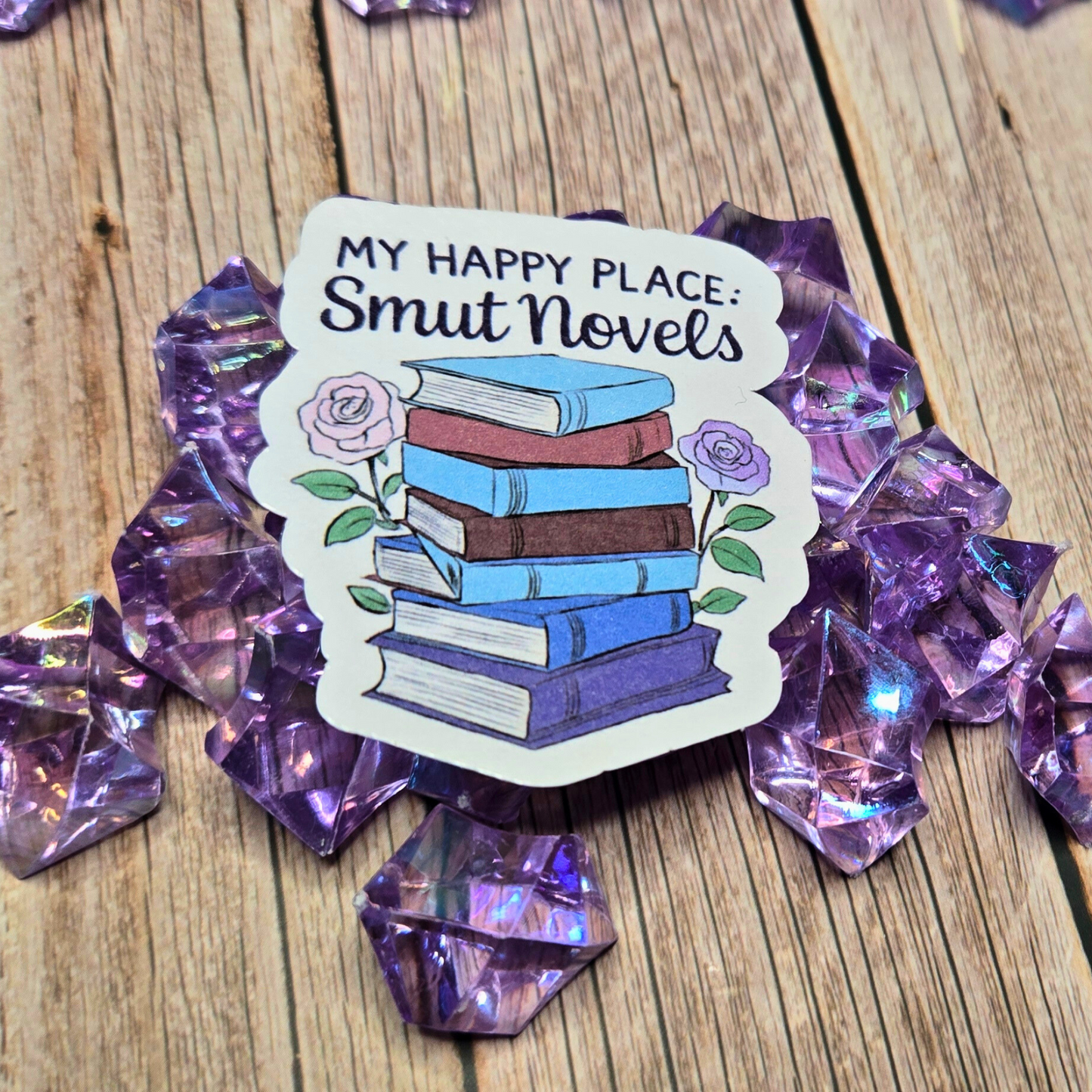 Smut Novels Sticker for Book Lovers | My Happy Place Decal for Laptops, Water Bottles & More | Unique Bookish Gift Idea