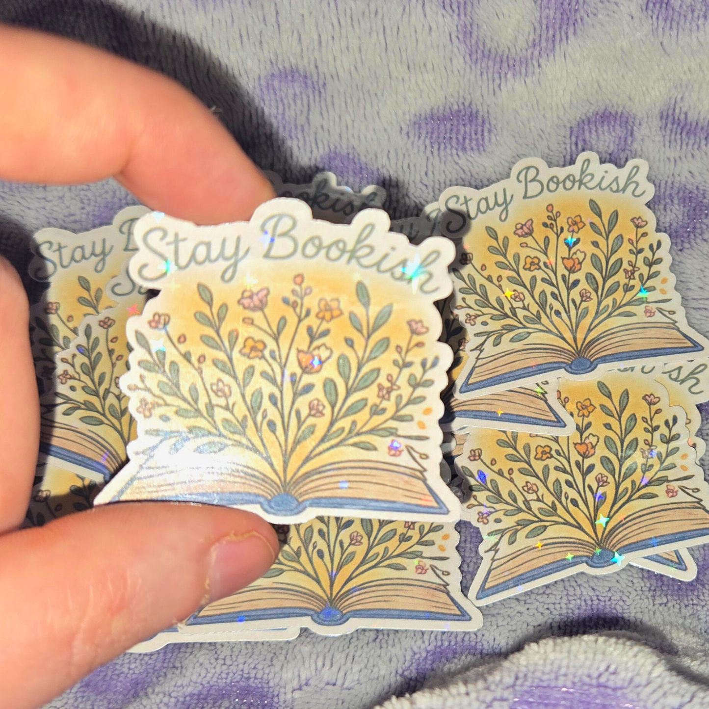Stay Bookish Floral Open Book Sticker - Durable & Water-Resistant Vinyl Decal for Readers & Book Lovers