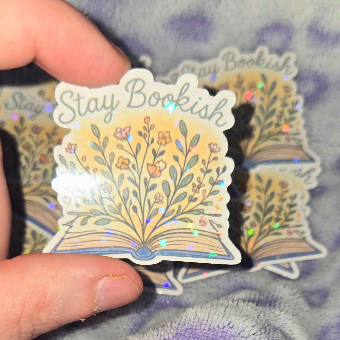 Stay Bookish Floral Open Book Sticker - Durable & Water-Resistant Vinyl Decal for Readers & Book Lovers