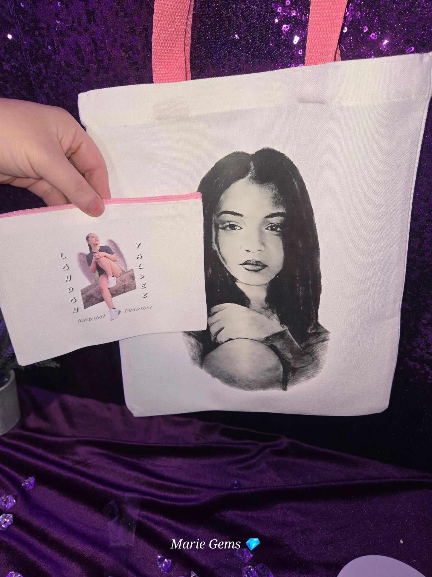 Justice for London Totebag & Mini Bag Bundle – One-of-a-Kind Handmade Set by Marie Gems