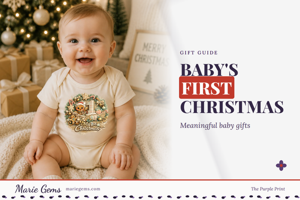 My First Christmas Baby Bodysuit Infant Bodysuit Outfit from Marie Gems, featured image for Baby's First Christmas