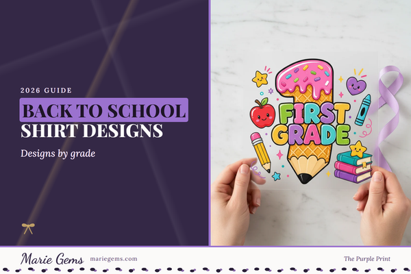 1st Grade Ready-to-Press DTF Transfer from Marie Gems, featured image for Back-to-School Shirt Designs