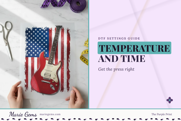 Custom 12x12 Ready-to-Press DTF Transfer from Marie Gems, featured image for Temperature and Time