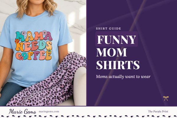 Mama Needs Coffee Unisex Graphic T-Shirt from Marie Gems, featured image for Funny Mom Shirts