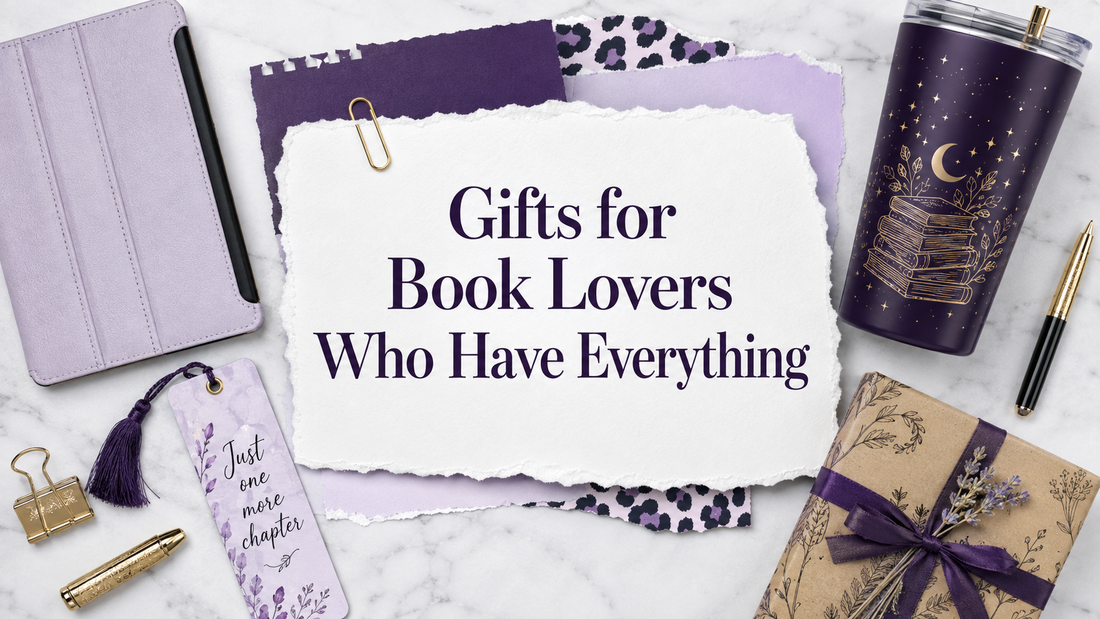Gifts for book lovers who have everything in Marie Gems purple bullet journal style
