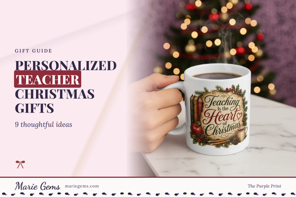 Teaching Is the Heart of Christmas 11 oz Ceramic Coffee Mug from Marie Gems, featured image for Personalized Teacher Christmas Gifts