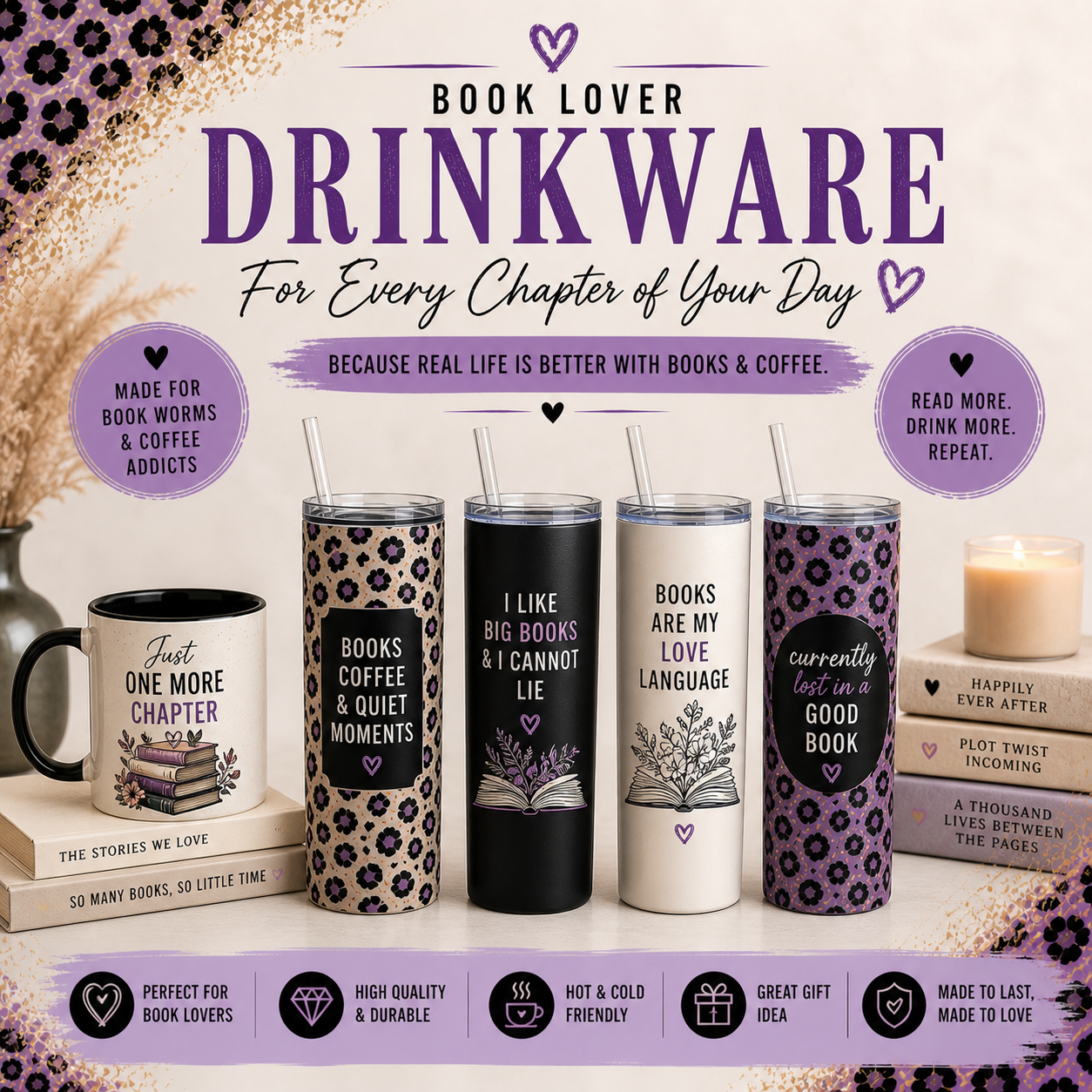 Book Lover Drinkware