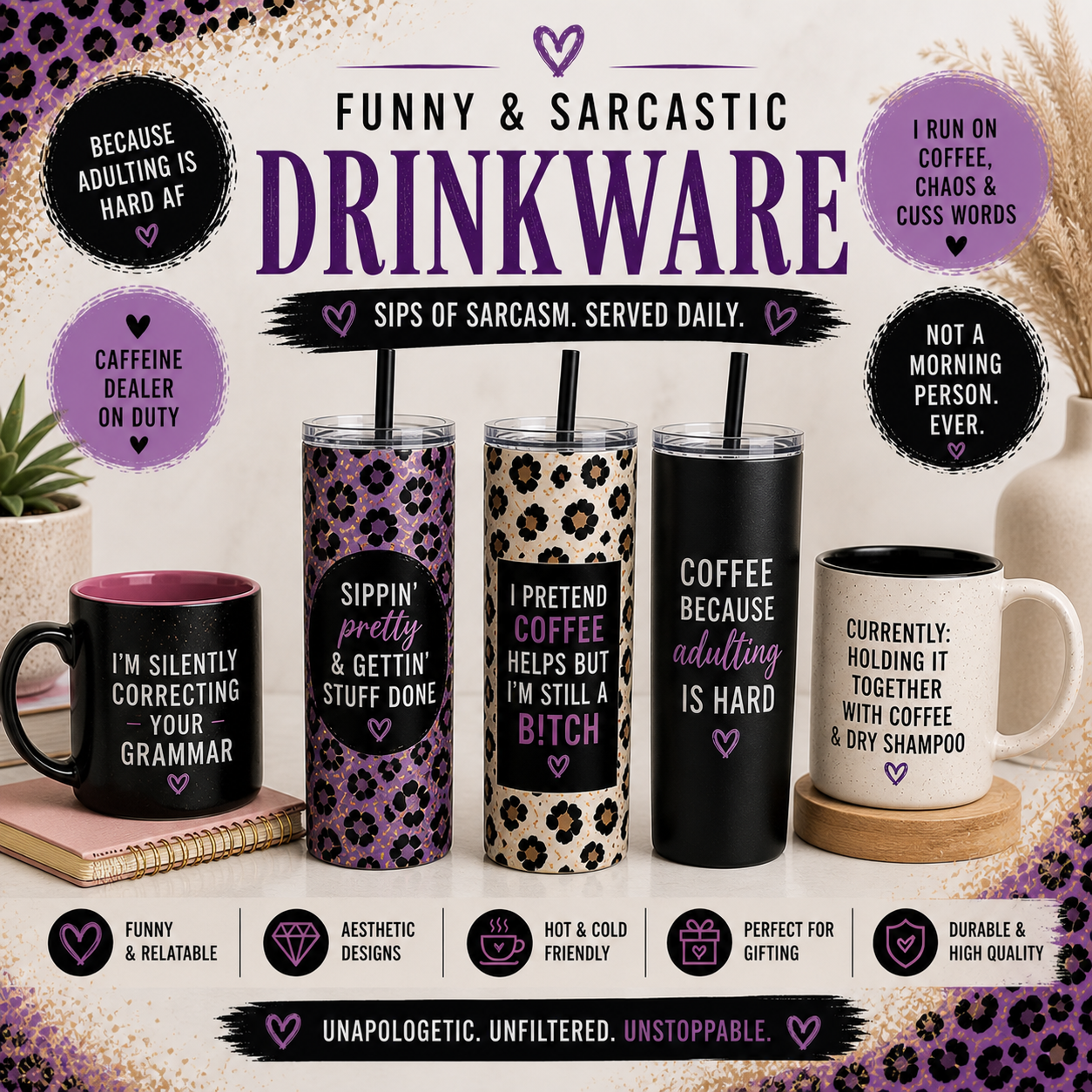 Funny & Sarcastic Drinkware
