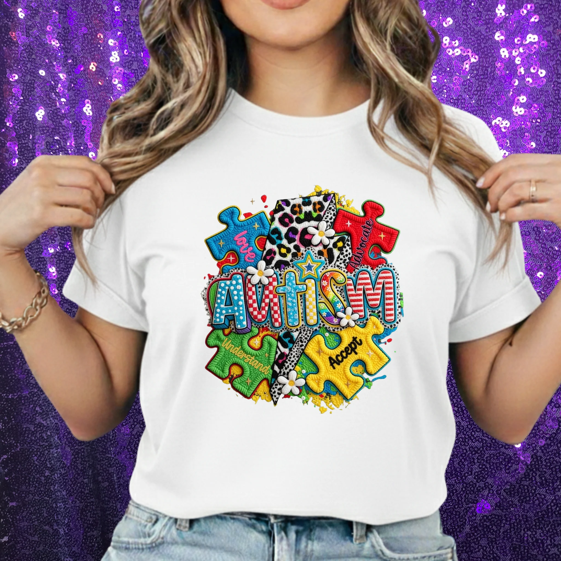 Autism Spectrum Puzzle Unisex Heavy Cotton Tee – Neurodiversity Awareness Gift Shirt by Printify