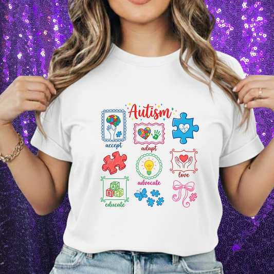 Autism Puzzle Piece Awareness Unisex Heavy Cotton Tee – Neurodiversity Gift Shirt by Printify