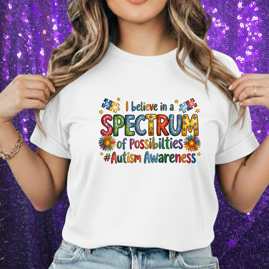 I Believe in the Spectrum Autism Awareness Unisex Heavy Cotton Tee – Neurodiversity Month Gift Shirt by Printify