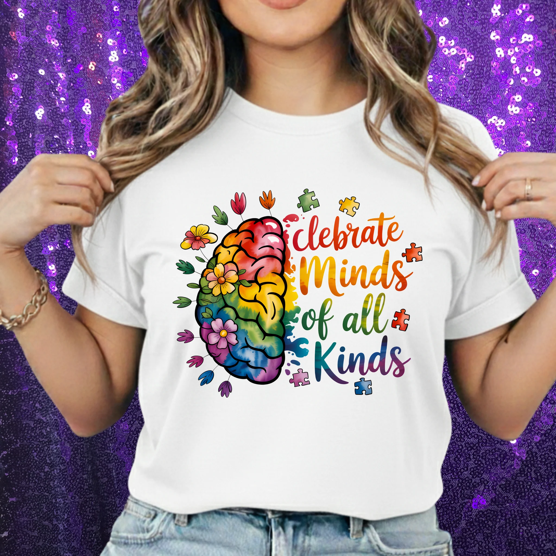 Celebrate All Kinds Autism Awareness Unisex Heavy Cotton Tee – Neurodiversity Pride Gift Shirt by Printify