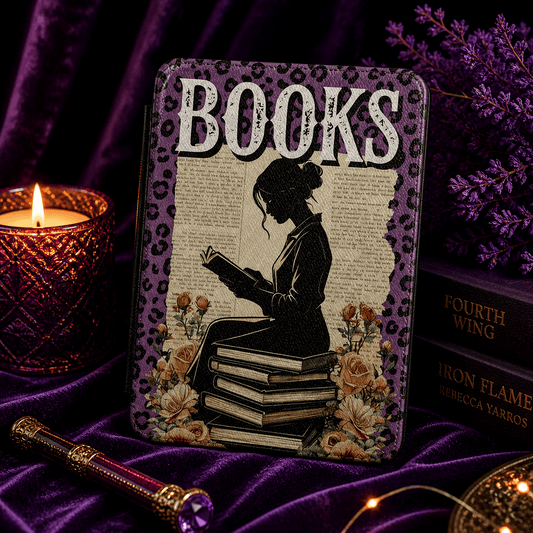 Books Silhouette Kindle Case | Reader Aesthetic Cover