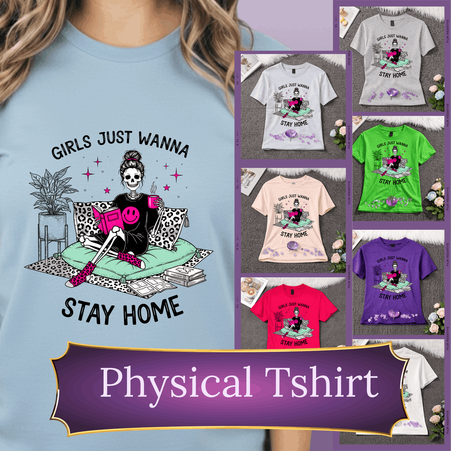 Girls Just Wanna Stay Home T-Shirt | Cozy Introvert Tee | Comfort First Shirt