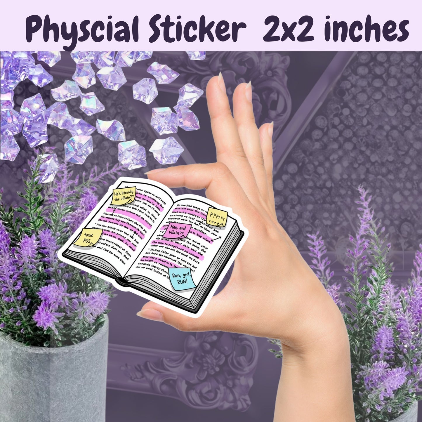 Annotated Book Sticker – BookTok Sarcastic Sticker with Sticky Notes and Highlighter – Funny Reader Sticker Gift