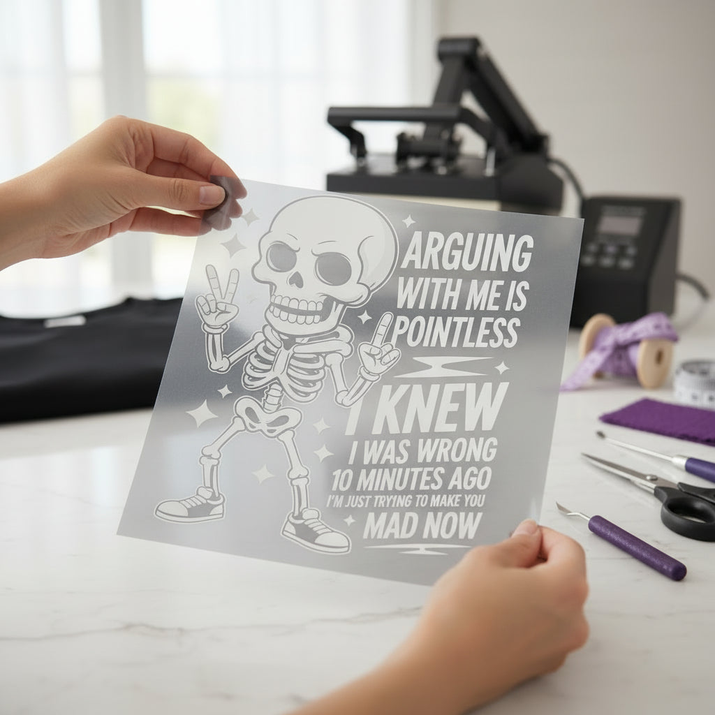 Arguing With Me Is Pointless 12x12 ready-to-press DTF heat transfer