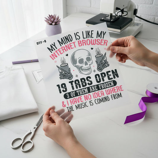 My Mind Is Like My Internet individual product photo included in the Funny & Relatable Volume 2 five-pack DTF transfer bundle