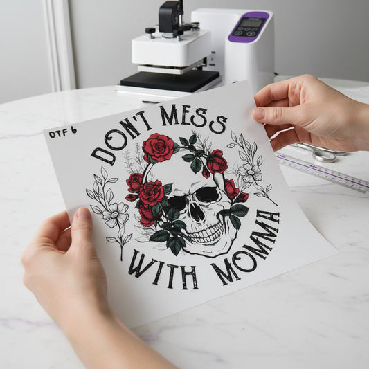 Don't Mess With Momma individual product photo included in the Mom Life Volume 1 five-pack DTF transfer bundle
