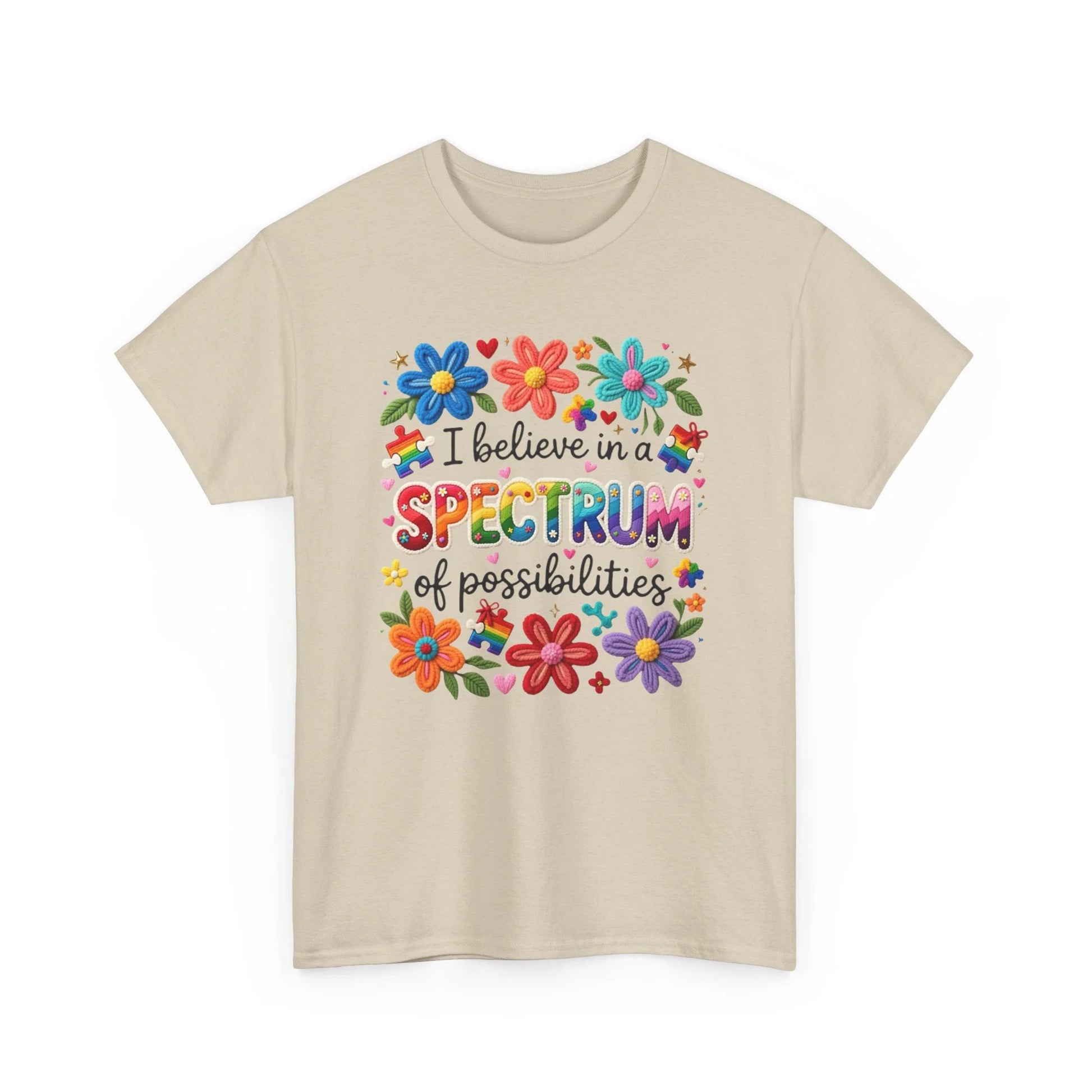 Autism Spectrum Awareness Unisex Heavy Cotton Tee – Neurodiversity Rainbow Pride Shirt by Printify