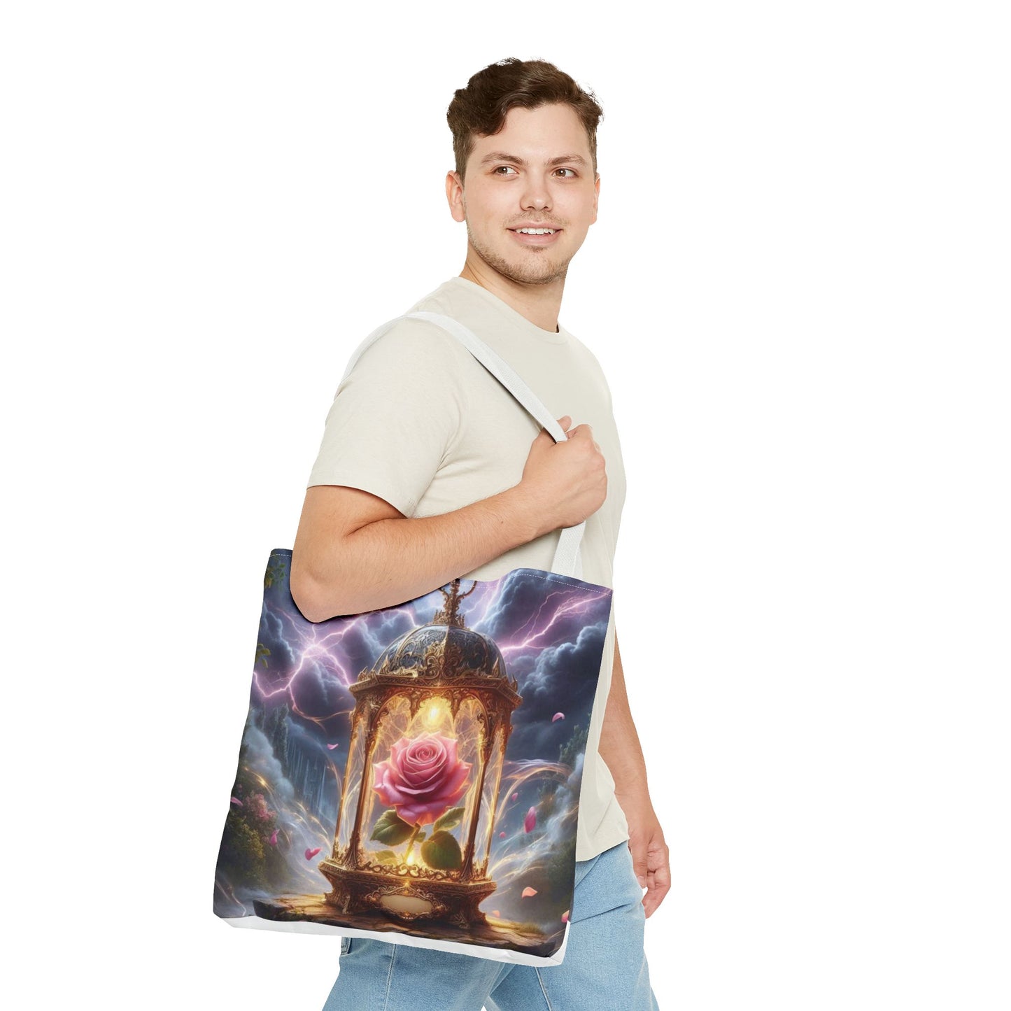 Enchanted Rose Tote Bag - Magical Fairy Tale Inspired Reusable Shopping Bag