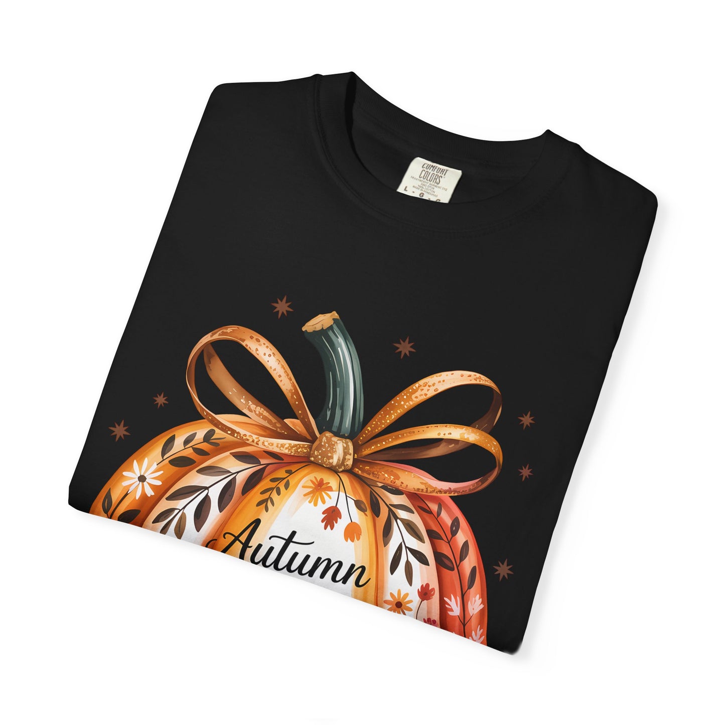 Autumn Breeze and Pumpkin Please T-shirt - Floral Pumpkin Graphic Tee