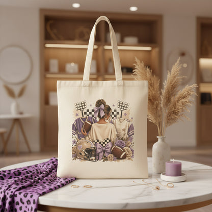 Vintage Football Collage Tote Bag | Retro Sports Canvas Bag