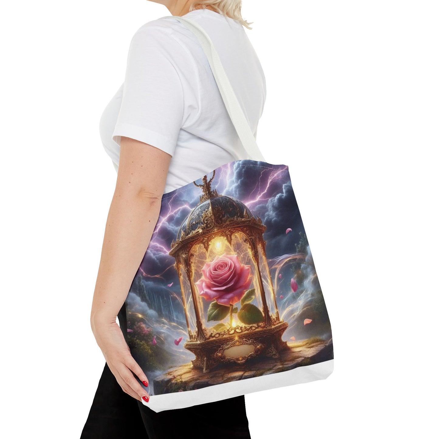 Enchanted Rose Tote Bag - Magical Fairy Tale Inspired Reusable Shopping Bag