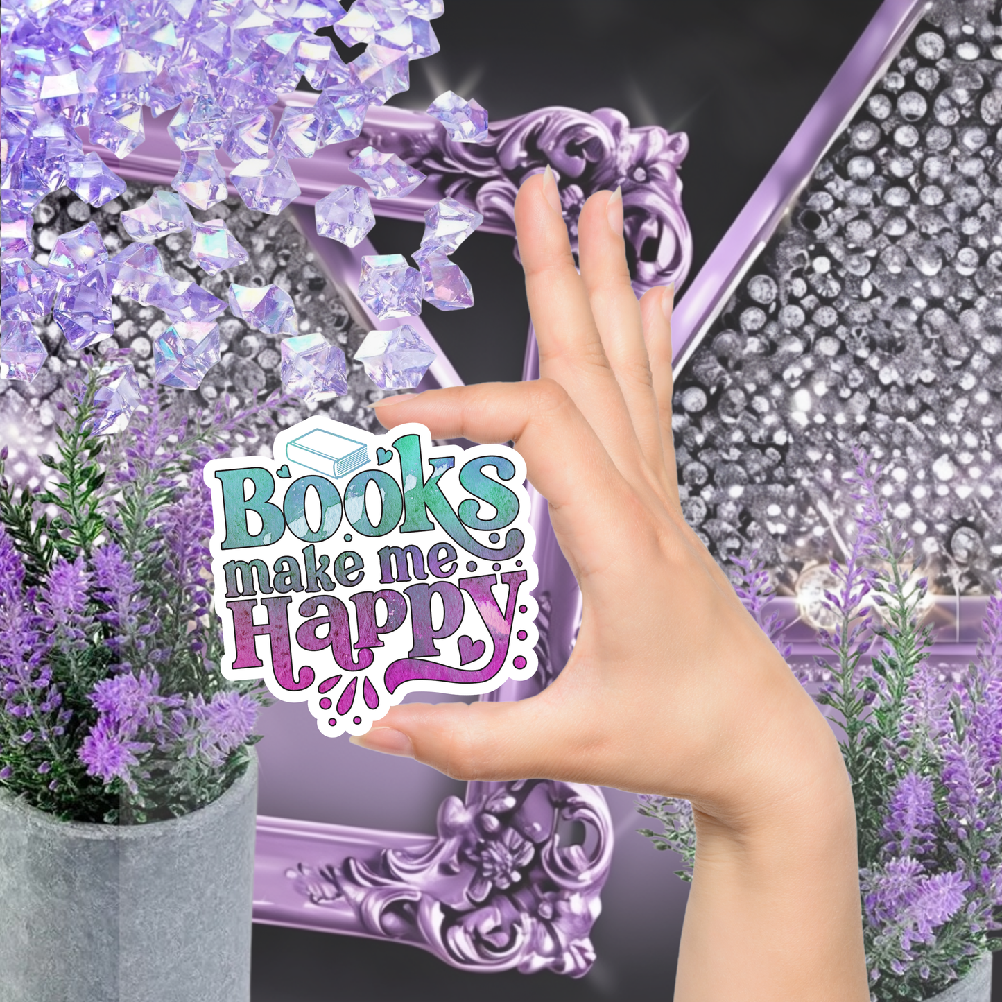 Books Make Me Happy Sticker, Book Lover Gift, Reading Sticker, Bookish Sticker, Water-Resistant Vinyl Decal