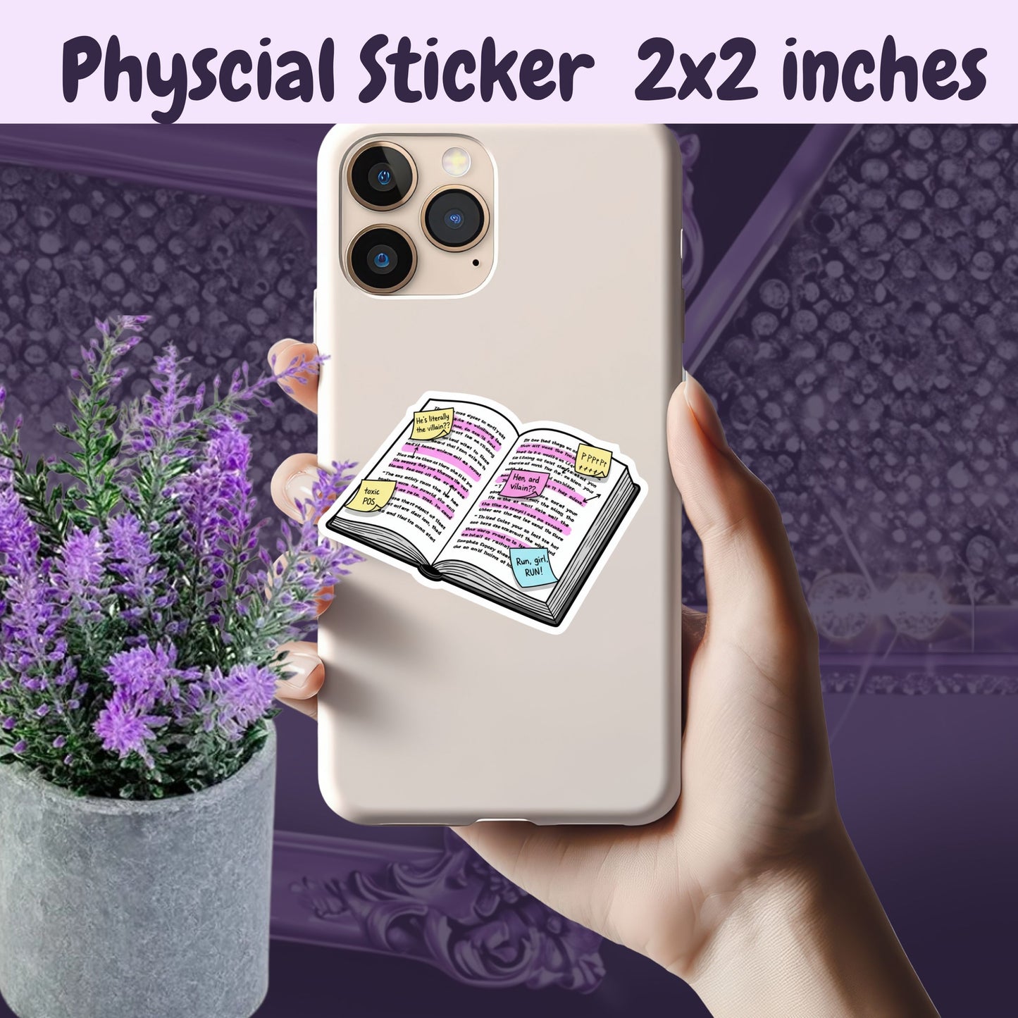 Annotated Book Sticker – BookTok Sarcastic Sticker with Sticky Notes and Highlighter – Funny Reader Sticker Gift