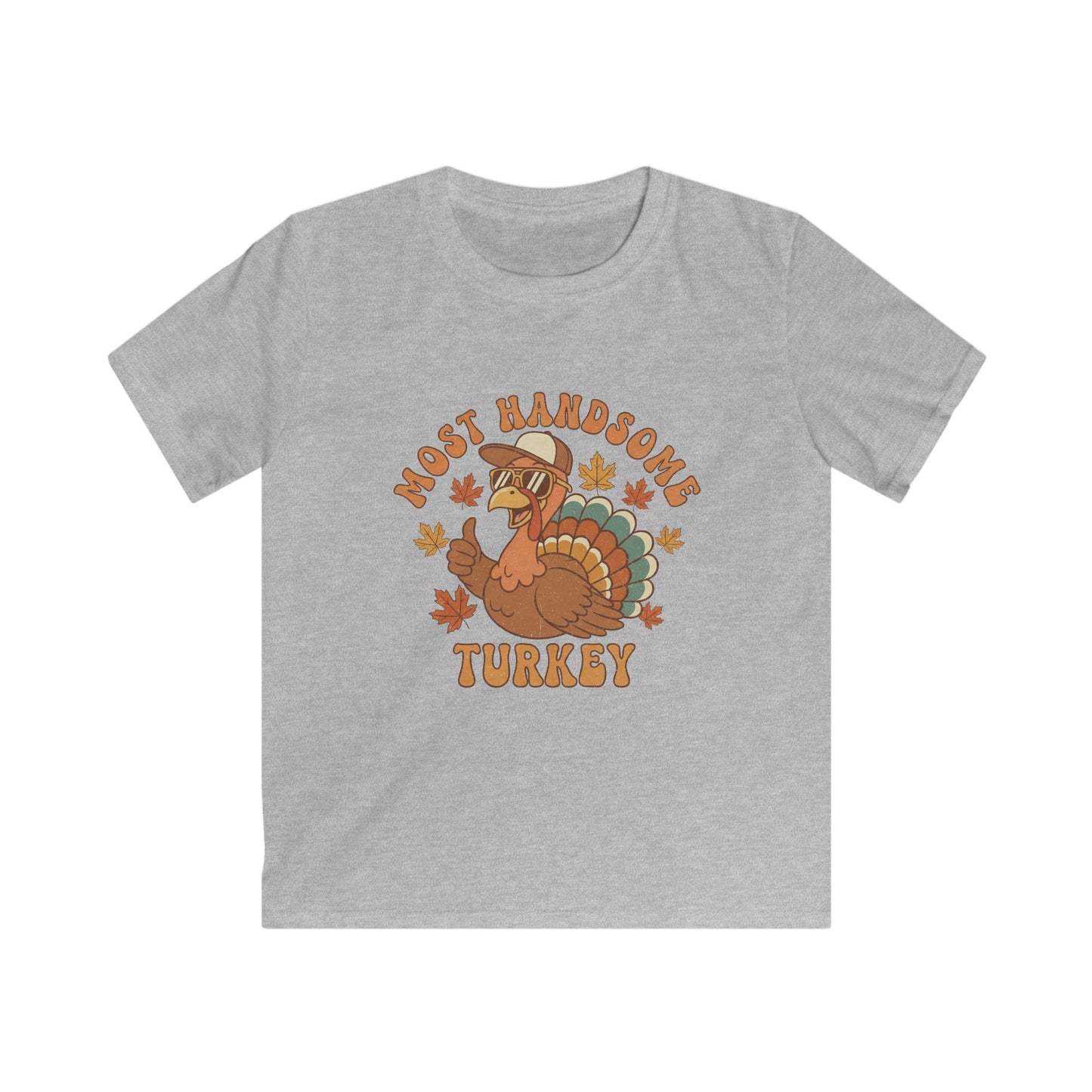 Kids Thanksgiving T-Shirt - Most Handsome Turkey Design