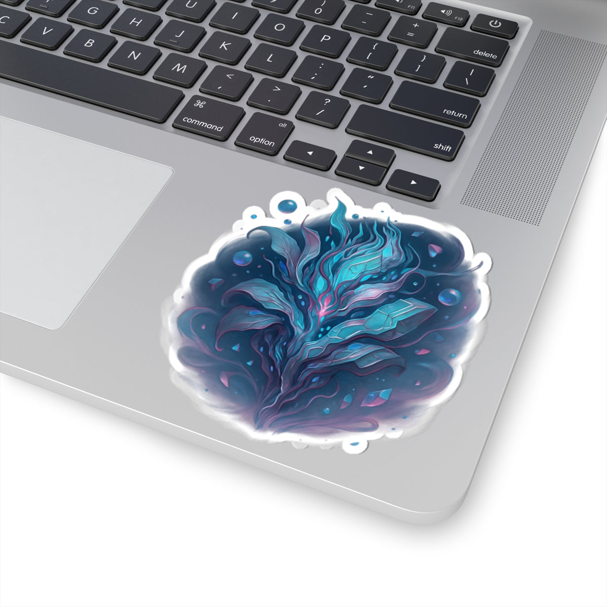 Fantasy Galaxy Leaf Sticker – Trippy Cosmic Plant Kiss Cut Decal, Surreal Vaporwave Aesthetic, Dreamcore Laptop Sticker