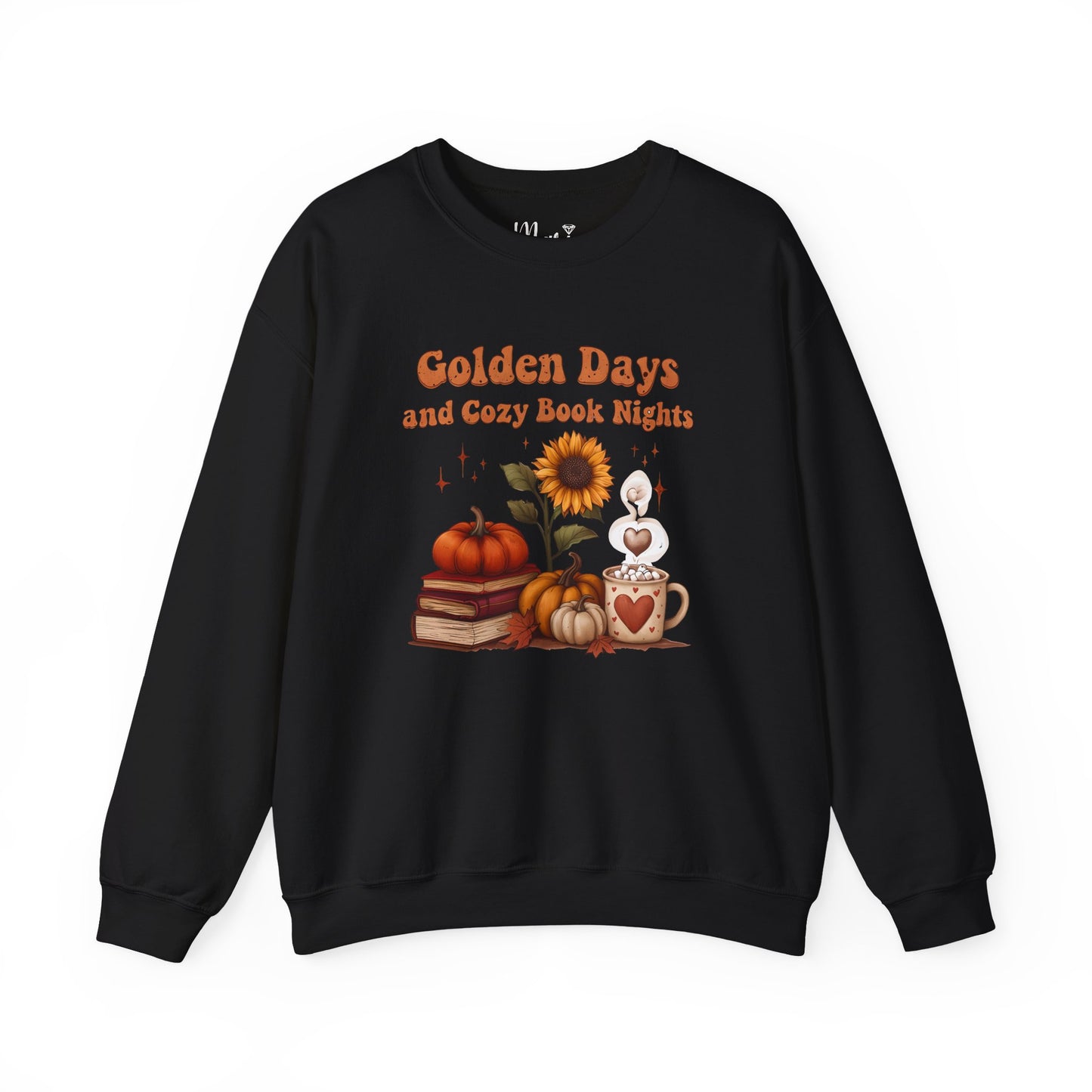 Golden Days and Cozy Book Nights Crewneck Sweatshirt, Autumn Reading Sweater, Fall Vibes Apparel, Cozy Season Bookworm Gift