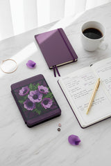 Purple Floral Handmade 7-Inch Kindle Paperwhite Case showing purple floral kindle case artwork with purple floral kindle case, personalized kindle case, kindle paperwhite case