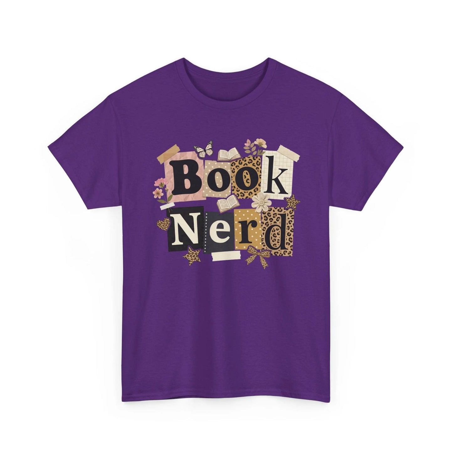 Book Nerd T-Shirt — Vintage Collage Reading Graphic Tee by Printify