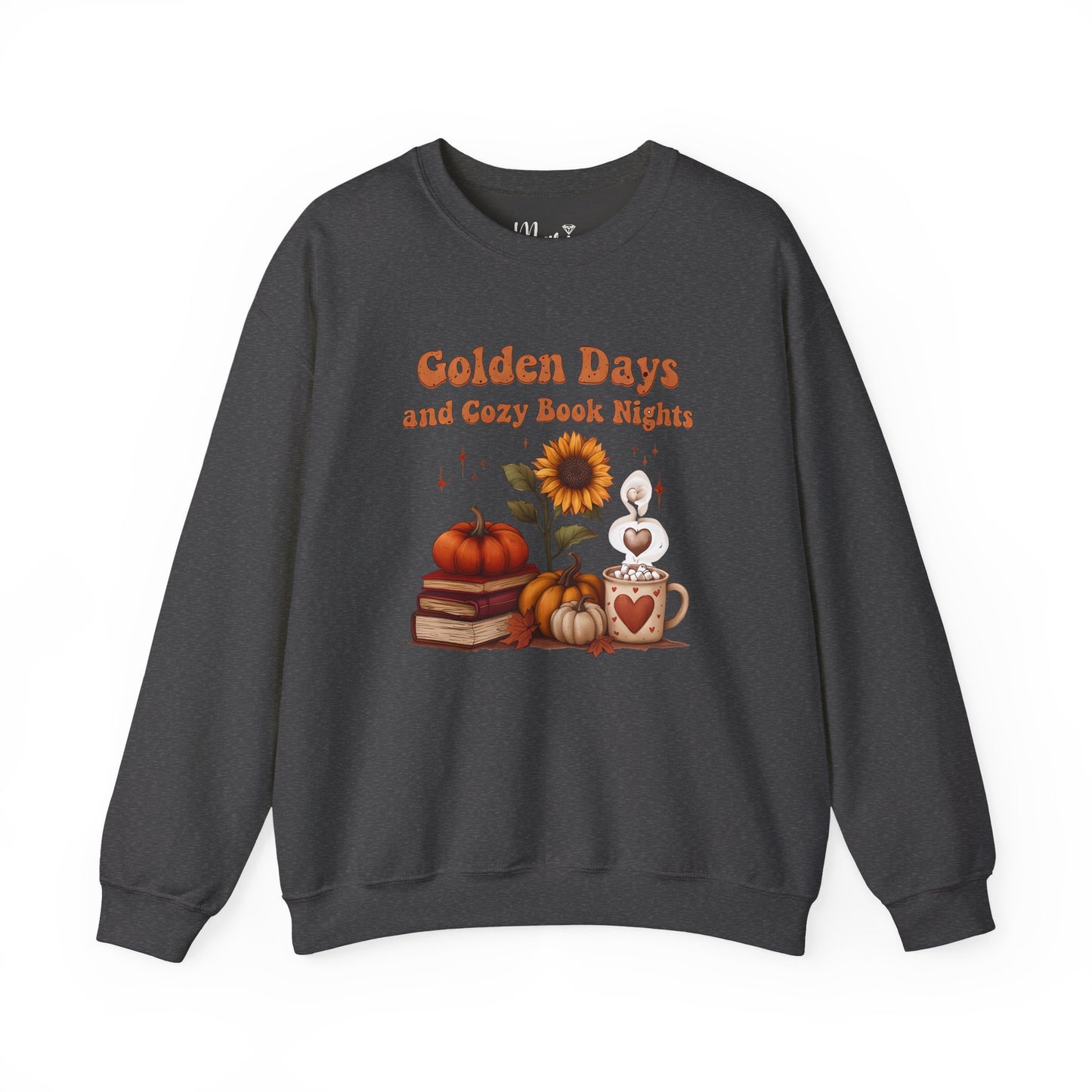 Golden Days and Cozy Book Nights Crewneck Sweatshirt, Autumn Reading Sweater, Fall Vibes Apparel, Cozy Season Bookworm Gift