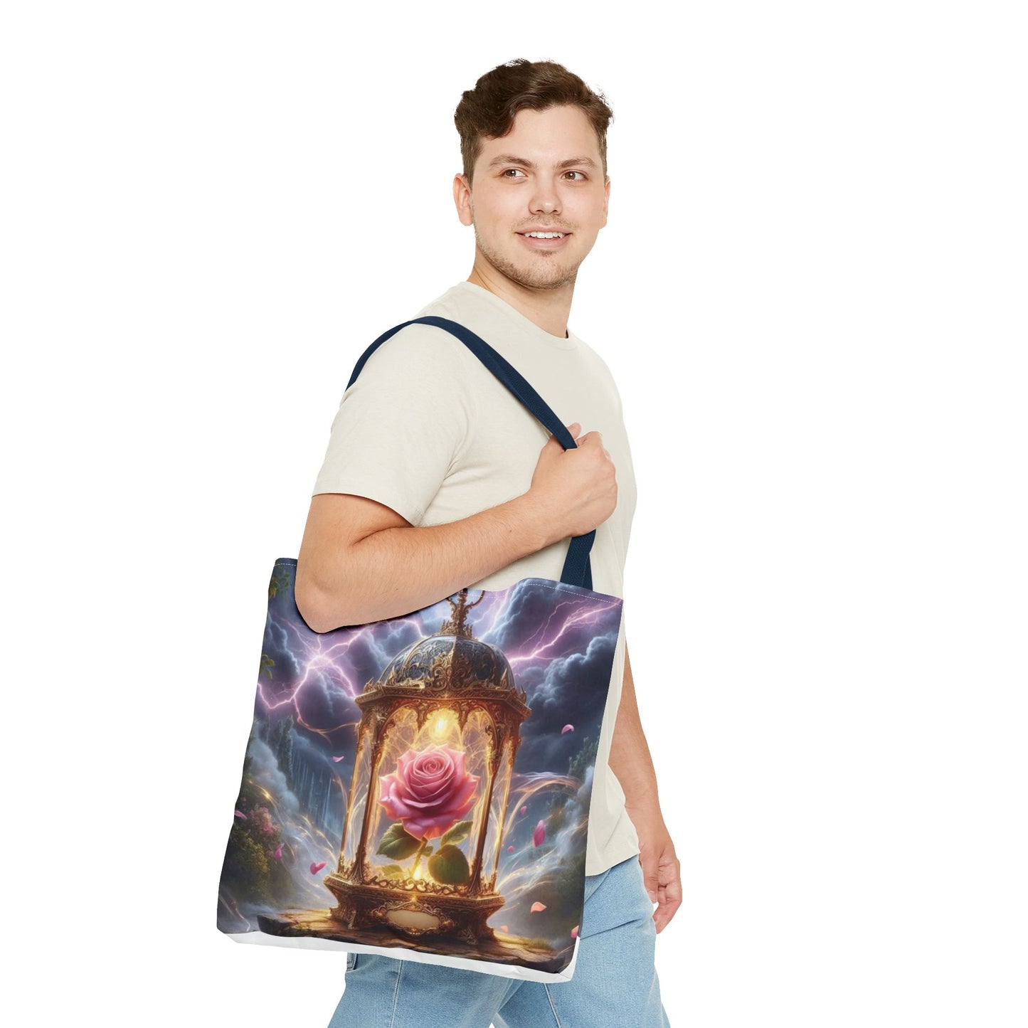 Enchanted Rose Tote Bag - Magical Fairy Tale Inspired Reusable Shopping Bag